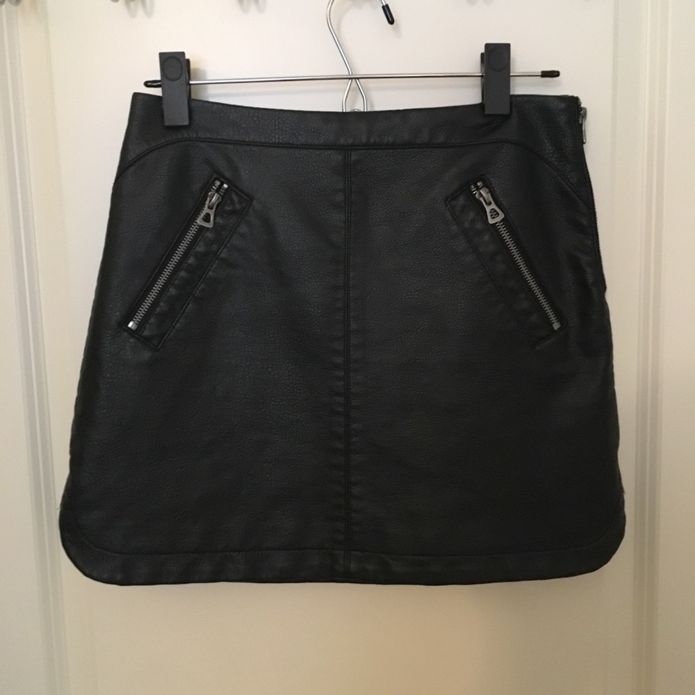 Black leather skirt